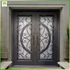 Modern decorative wrought iron front patio double entry doors