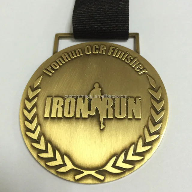 with a runner in antique gold/ silver finish as sport medal