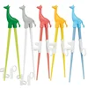 Cute Giraffe Animal Training Grips Assorted Colors Learning Chopsticks Training Silicone Chopsticks for Kids
