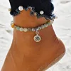fashion anklets foot jewelry natural stone yoga mala ankle bracelet beach anklets for women