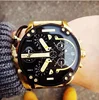 Famous Big Dial Gold Men WristWatch Japan movement steel back cover Clock DZ watch