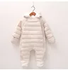 Winter Warm Inner Down Long Sleeve Overall Jacket Kids Unisex Baby Pramsuits and Snowsuits
