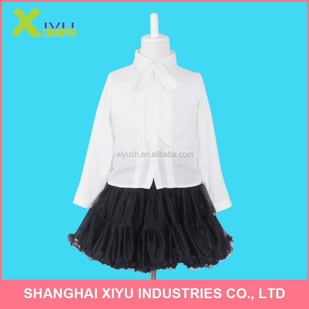 Modern Girls Long Sleeve Blouse And Fashion Children Girls Princess Skirt Pleated Gather Big Bottom