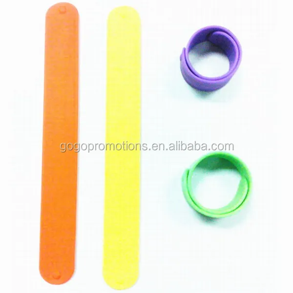glowing slap bracelet, silicone slap band, slap wristband