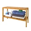 Large Size 100% Bamboo 2 Tier Bathroom Bench