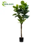 2020 Factory Wholesale Bonsai Tree Plastic Ficus Lyrata Fig Fiddle Leaf Artificial Plant