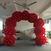 Decorative Wedding Red Flowers Inflatable Arch