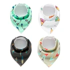 Amazon best seller wholesale Baby Bibs Boy Girl Bandana Water Absorb Bib Burp Cloth Triangle Cotton Baby Scarf reusable
