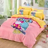 2018 New Styles Bedding Set Manufacture Faux Wool Hand feel Brushed Microfiber Fabric Carton Printed Bed Sheet Set