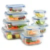 Glass Food Storage Container Set - BPA Free - Use for Home, Kitchen and Restaurant - Snap On Lids Keep Food Fresh With Airtight