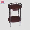 2 Tiers Antique Oval Shape Wooden Table Telephone Stand with small drawer
