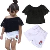 Boutique Girl Outfits Lace Top Jeans Set Children Clothing girl clothes set