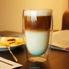 cheap hot selling heat resistant double wall glass coffee tea beer glass cup