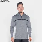 1/4 zip pullover long sleeve mens workout T shirts