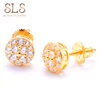 SLS 2019 Hip Hop Jewelry Diamond Girls Ear Ring Earrings Solid Gold Findings 14k 18k
