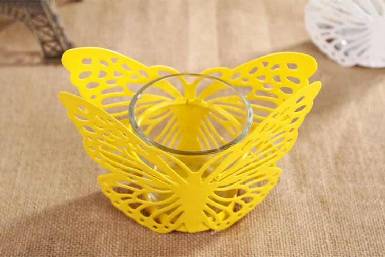 European modern minimalist pastoral candle holder zakka Iron Butterfly Candle lantern wedding props