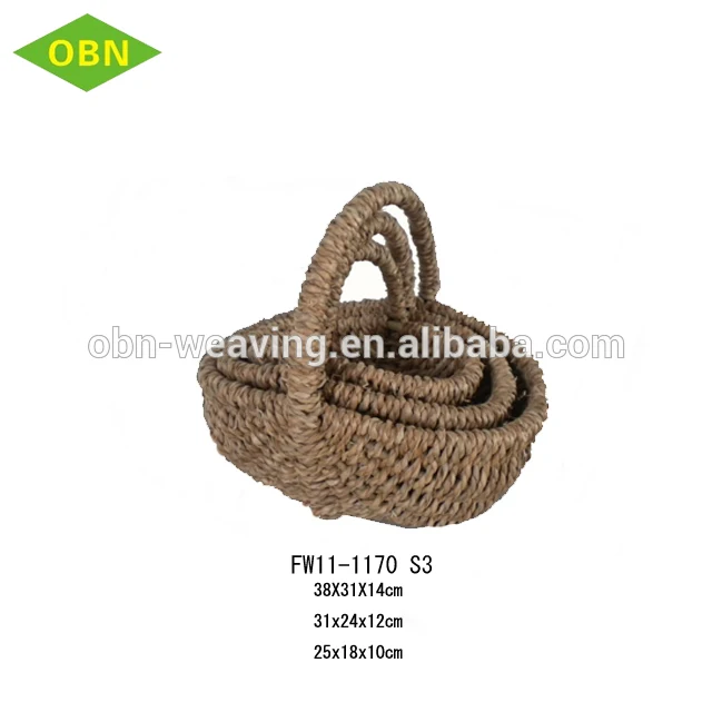 wholesale storage gift seagrass basket with handle