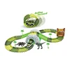 96pcs Dinosaur WorldPlastic Dinosur toys tracks battery operated racing car creat a road