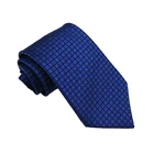 Wholesale men hand jacquard woven silk blue neck tie