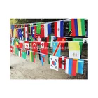 Wholesale polyester fabric printed hanging string banner multi country flag bunting