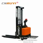 Lowprofile full electric stacker with stand-on platform