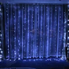 Led Christmas Custom Outdoor Decorative 10*10Ft 300L Multicolor/Warm White/White LED Curtain Fairy Lights