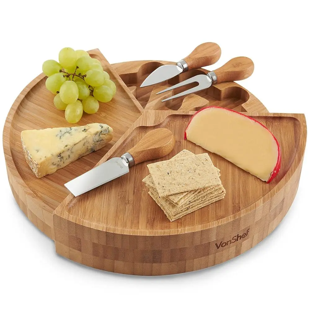 fold cheese board with knives