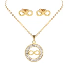 Hot Sale Indian 18K Gold Plated Jewelry White Crystal Gem Stone Woman Necklace Set