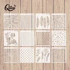 12pcs PET Plastic Drawing Stencil set for Children Painting craft