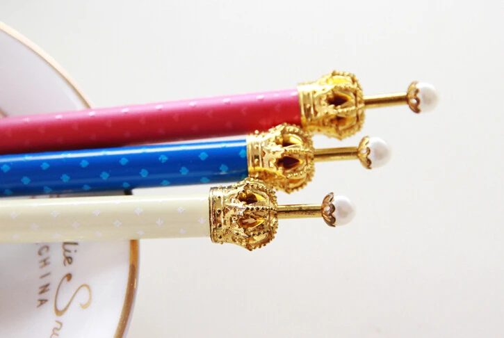 free ship 1lot=15pcs/Korean stationery kawaii cute Crown ballpoint pens students pen promotional gift wholesale pens school