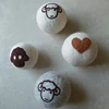 Custom dye color dryer balls wool ball with print sheep face 7cm wool felt balls