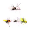 Peche Pesca 3 Pcs/Set Plastic Box Fly Fishing Flies 8# Popper Fly Hook Fishing Lure Set