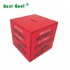 Square wooden coin money saving box