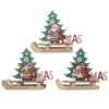 Christmas Ornament DIY Wooden Sleigh Ornaments Removable Ornament Christmas Decoration for Home School and Office