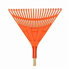 2019 hot cake orange poly garden 22 teeth plastic leaf rake fan rake