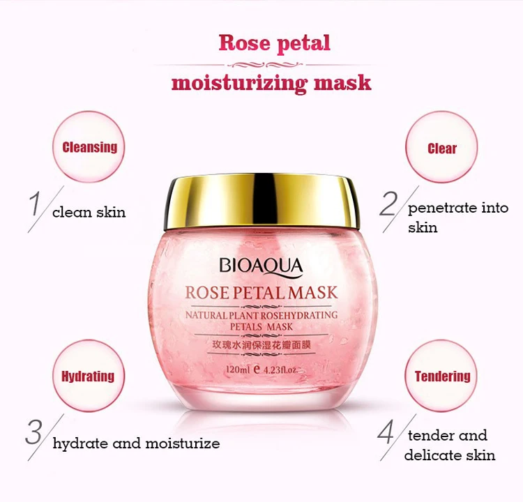 private label Bioaqua rose petal mask oil control whitening Moisturizing skin care Sleep Mask