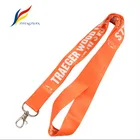 Best Selling 100% Polyester Custom Logo Bright Orange Id Card Sublimation Lanyard Holder