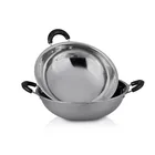 Private label commercial wok pan 40cm stainless steel cooking wok
