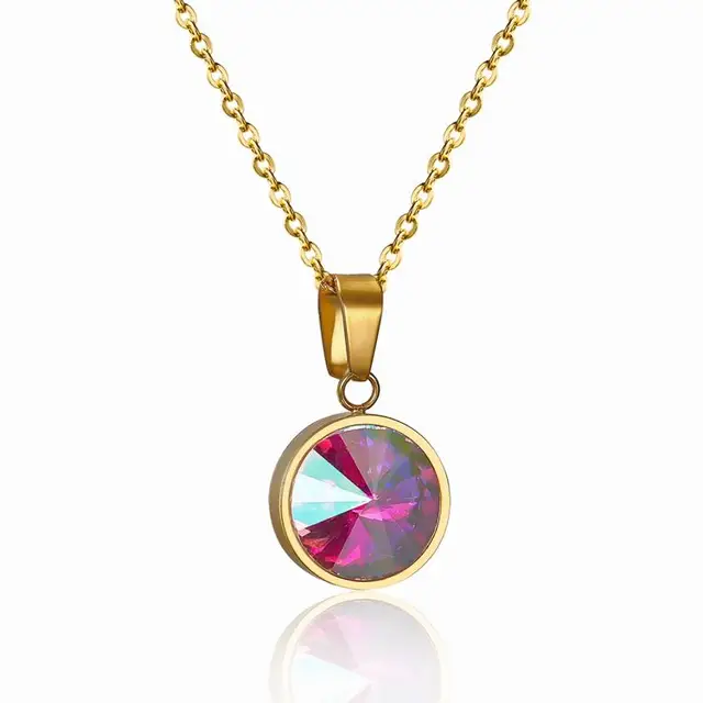 new 18k gold plated ruby stone necklace designs