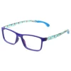 Children Eyeglasses Flower Print Blue TR90 Plastic Kids Boy Girls Optical Eyeglasses Frame