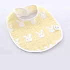 Wholesale cute animal pattern 100% Organic Cotton Baby Bandana Bibs