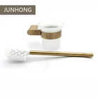 Top grade decoration gold coloured bathroom accessories toilet brush holder