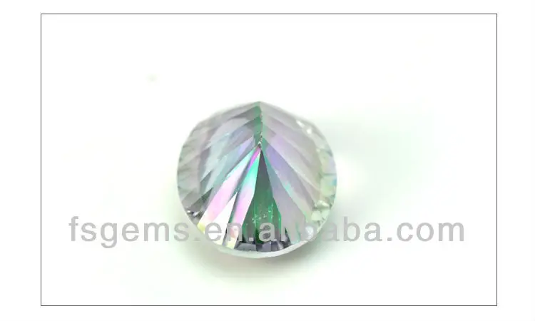 Wholesale Natural Mystic Quartz Gemstones Round Heart Pear Cushion Shaped Rainbow Quartz Crystals in Green Yellow White Colors