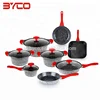 13 Pcs Chinese Aluminum Die Casting Natural Non Stick Ceramic Technique Coated Induction Bottom Cookware Set