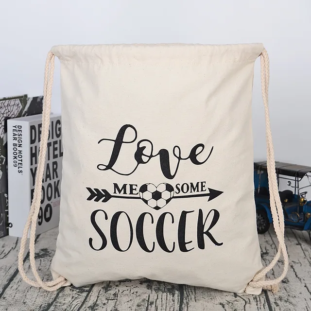 foldable fitness fashion muslin canvas cotton gym drawstring bag