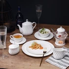Heat Resistant White Chinese Porcelain Ceramic Tableware Dinner Bone China Ware Set For 5 Star Hotel Hotel Restaurant