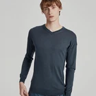 Hot knit slim fit v neck men pullover casual sweater