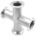304 Stainless Steel 4 Way Cross Sanitary Tri Clamp Ferrule Pipe Fittings