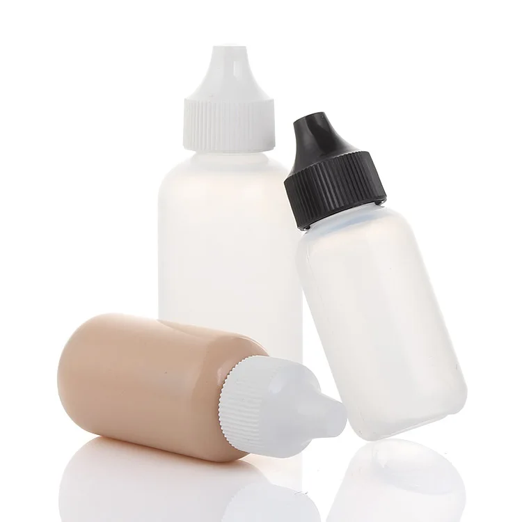 30 ml PE vacío comprimibles de plástico botella cuentagotas de 1 oz para líquido Fundación botella de maquillaje