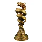 High quality Chinese bronze dragon statue customized art trophy metal sculptures